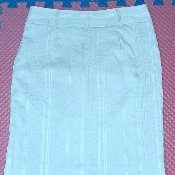 Light Weight Stripe Textured One Button Stretch Jacket & Skirt Suit Set - Picture 3 of 5